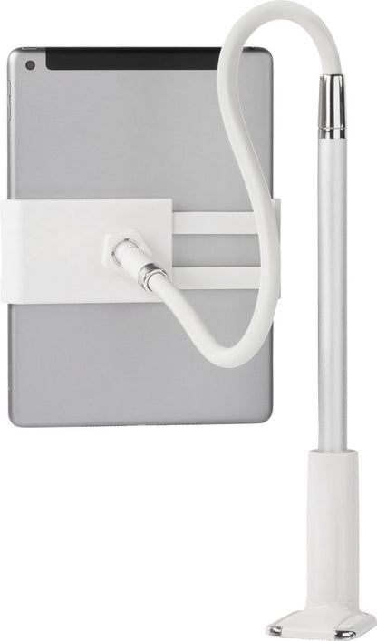 DELTACO ARM-277 Standaard voor smartphones tablets - Universeel - Met bureauklem - Vaste en flexibele arm - Wit