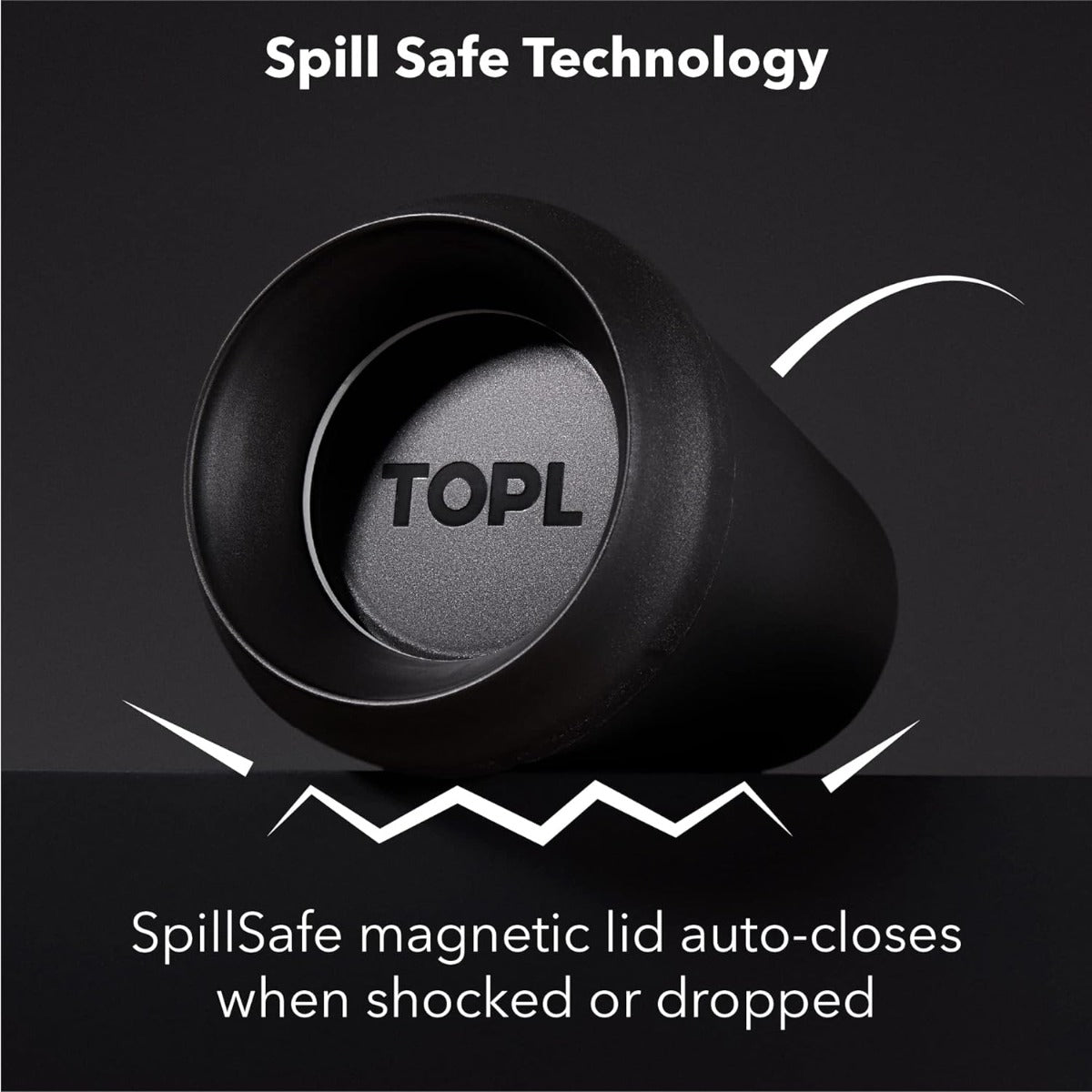 TOPL TPL8JB Leak-proof Thermos Cup - Vacuum Insulated - Stainless Steel - With Smart Lid - 236 ML - Black