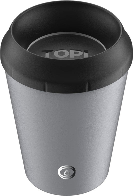 TOPL TPL8SG Lekvrije Thermosbeker - Vacuüm geïsoleerd - Roestvrijstaal - Met slimme deksel - 236 ML - Grijs