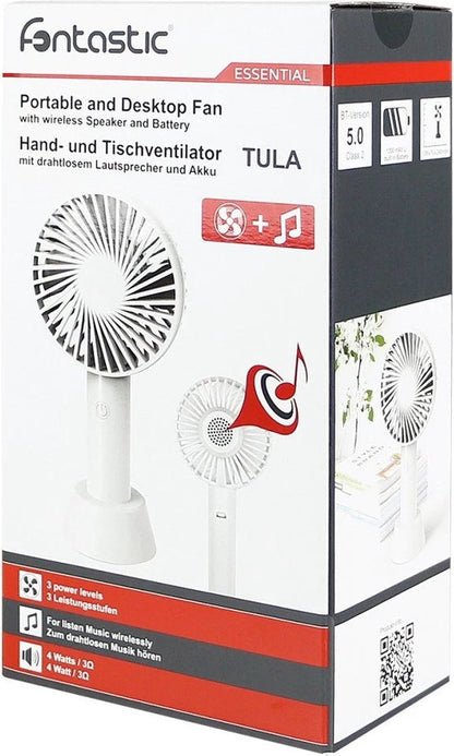 Fontastic 255601 Desk Fan - With Built-in Wireless Speaker - White