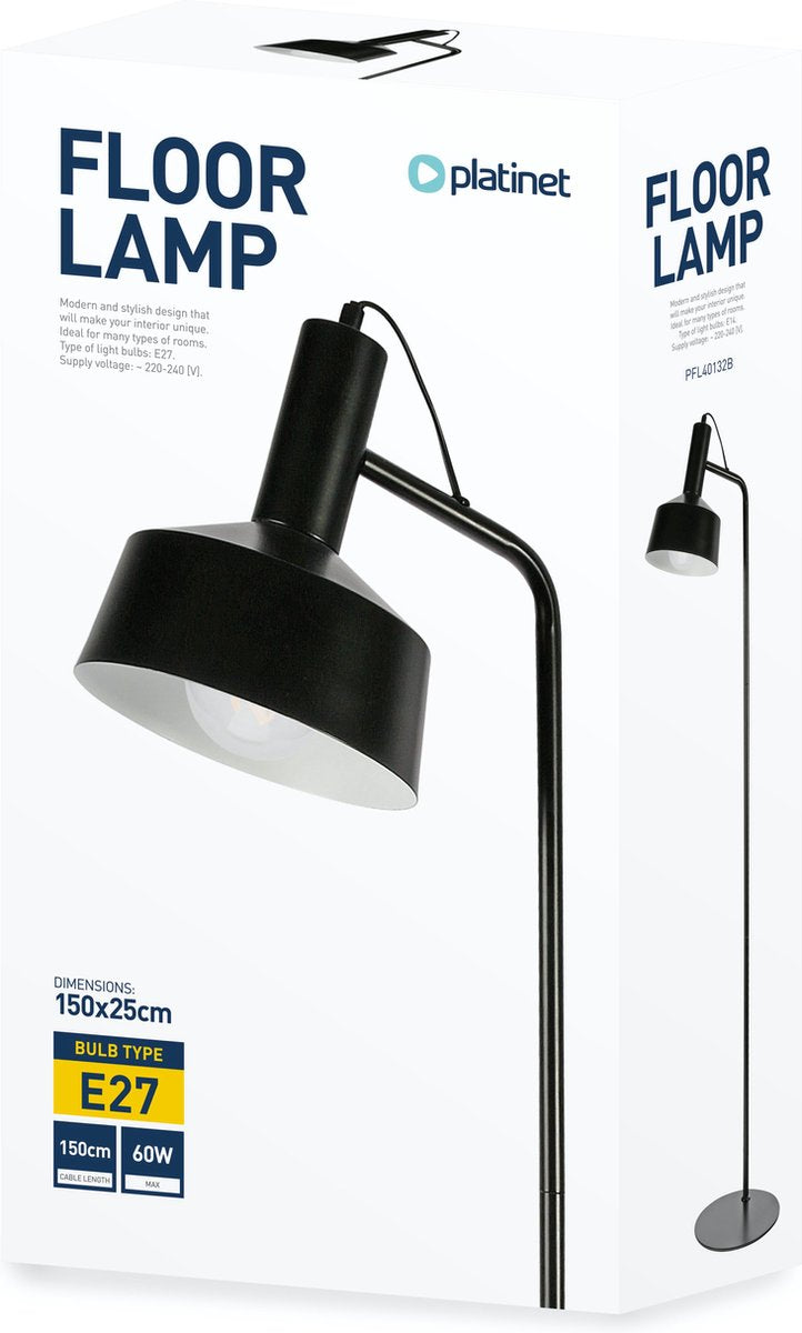 PLATINET PFL40132B Klassieke vloerlamp E27 fitting maximaal 40W zwart