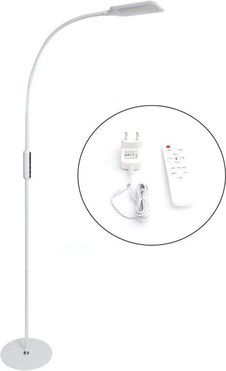 PLATINET PFLU19AW - LED staand lamp op vloer met afstandsbediening, 9W, Wit
