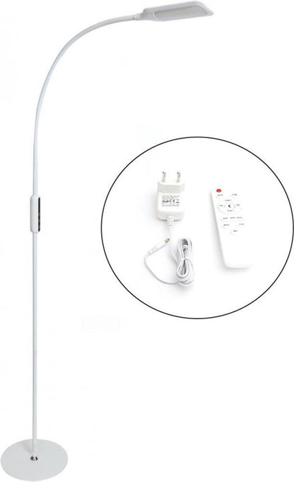 PLATINET PFLU19AW - LED staand lamp op vloer met afstandsbediening, 9W, Wit