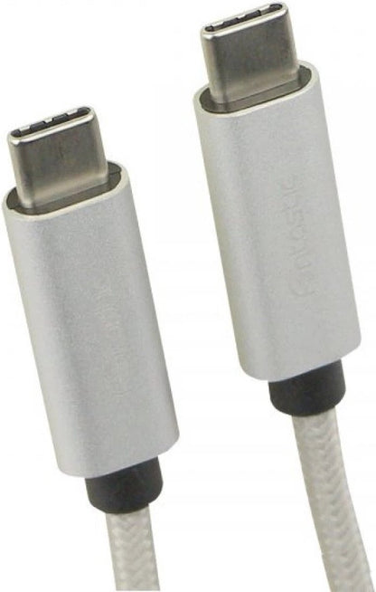 Fontastic 251221 Oplaadkabel-Datakabel, USB Type C Male naar USB Type C Male - 1 meter - Zilver