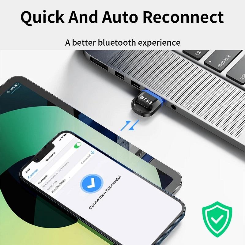 NÖRDIC USB Bluetooth Adapter - Dongle  - Geschikt voor PC, Smartphone, Headset - Windows 11/10/8.1