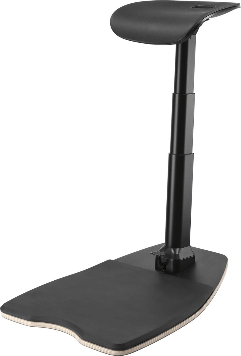DELTACO OFFICE DELO-0302, Ergonomic chair with integrated anti-slip mat, adjustable, sit-stand chair, Black