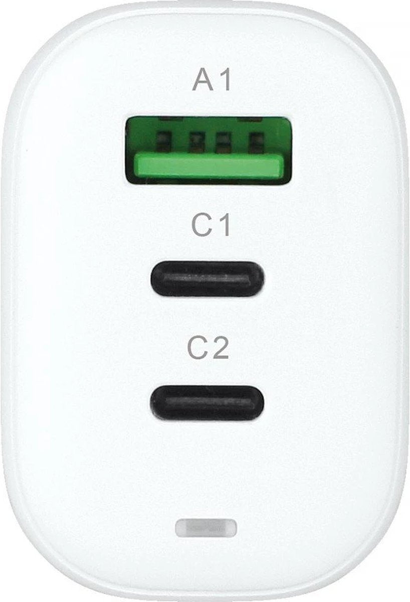 Fontastic 260728 Loose AC Charger USB-A and 2 x Type-C - Fast Charger - 65W - White