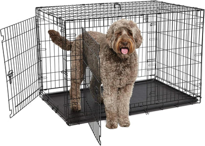 BestPet TY-PC600-Black Dog Kennel - 106x76x68 cm - Double Doors - Foldable - Black