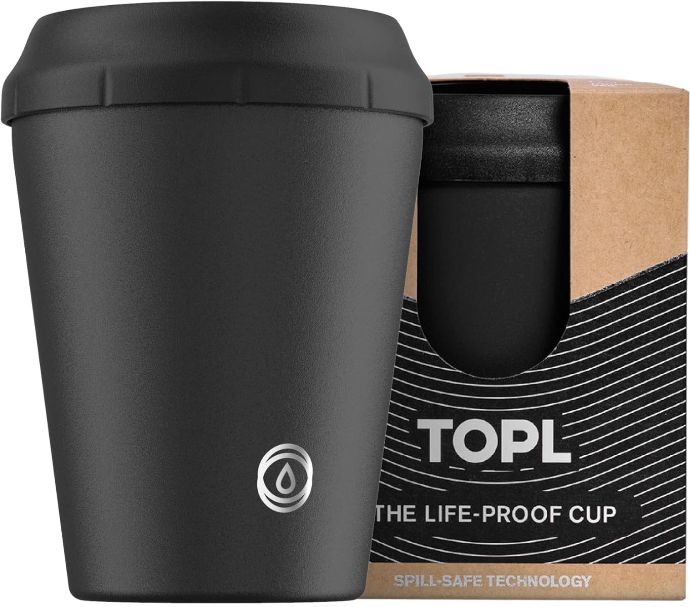 TOPL TPL8JB Leak-proof Thermos Cup - Vacuum Insulated - Stainless Steel - With Smart Lid - 236 ML - Black