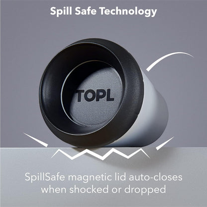 TOPL TPL12SG Leak-proof Thermos Cup - Vacuum Insulated - Stainless Steel - With Smart Lid - 355 ML - Gray