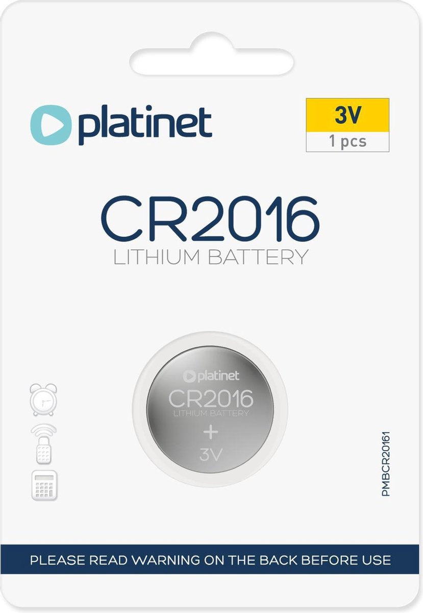 PLATINET PMBCR20161 CR2016 knoopcel batterij 1 stuk
