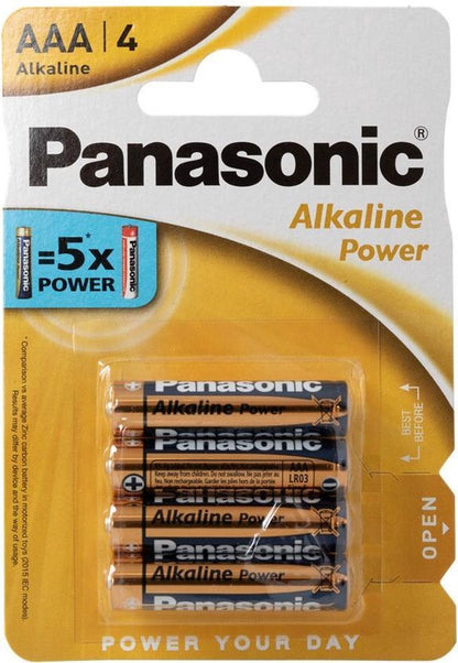 Panasonic PBALR03B4 AAA batterijen - Alkaline Power - 4 Stuks