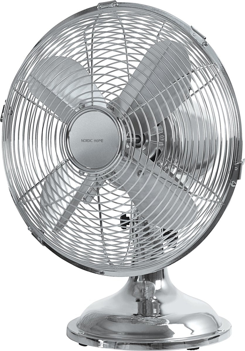 NORDIC HOME FT-560 Metalen tafelventilator met 3 snelheden - 30 mm - Zilver