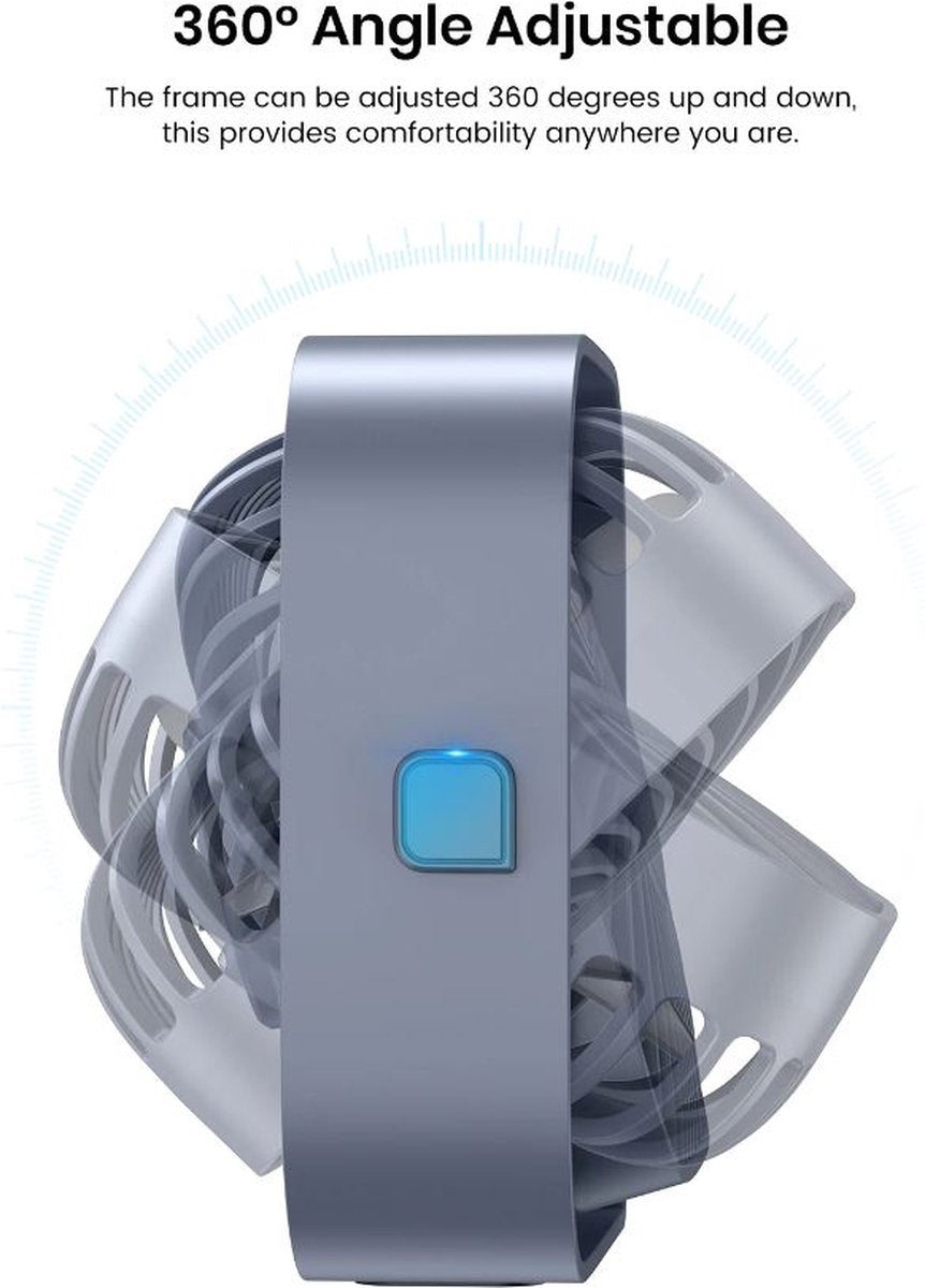Topk Mini Ventilator - USB Bureauventilator - Stille 360º Tafelventilator - Aircooler - Wit