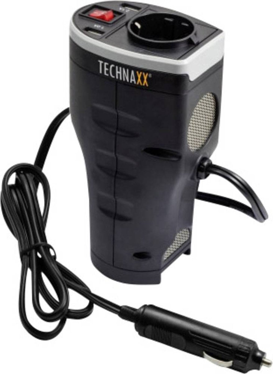Technaxx TE13 (4645) Auto omvormer 12 V/DC - 200W - 230 V/AC, 5 V/DC - Zwart