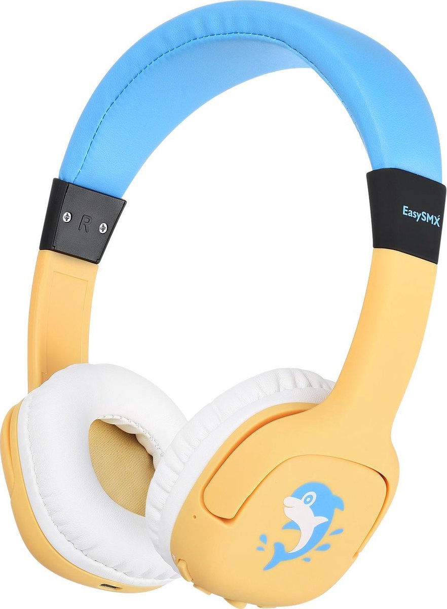 EasySMX EC-C003, Bluetooth headset for children with volume control, yellow/blue