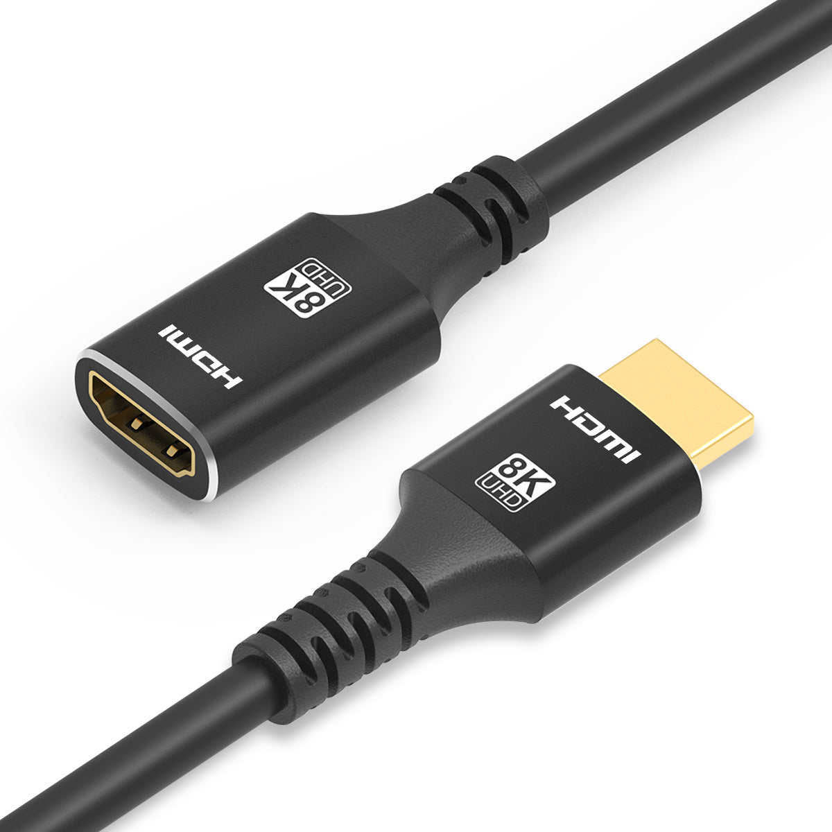 NÖRDIC HDMI-455 HDMI Verlengkabel  - Ultra High Speed  - 2.1  - 8K60Hz  - 48Gbps  - 50 cm  - Zwart