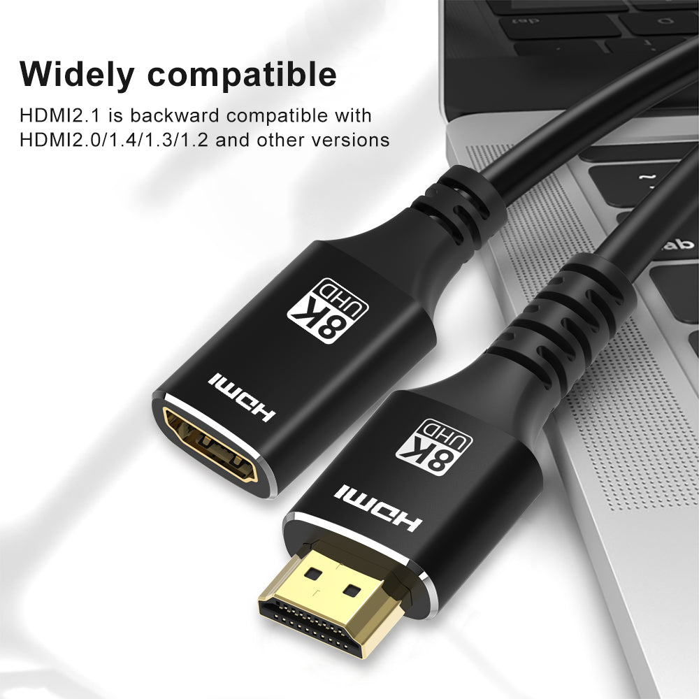 NÖRDIC HDMI-456 HDMI Extension Cable - Ultra High Speed ​​- 2.1 - 8K60Hz - 48Gbps - 1m - Black