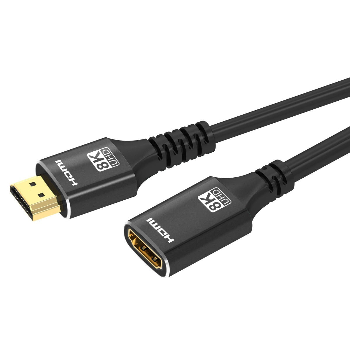 NÖRDIC HDMI-455 HDMI Verlengkabel  - Ultra High Speed  - 2.1  - 8K60Hz  - 48Gbps  - 50 cm  - Zwart