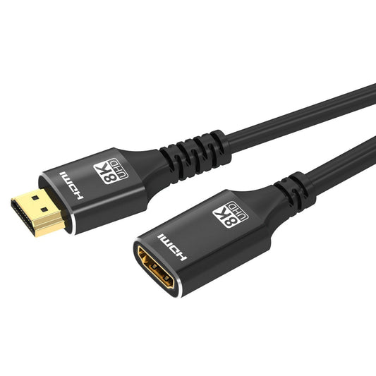 NÖRDIC HDMI-458 HDMI Verlengkabel  - Ultra High Speed  - 2.1  - 8K60Hz  - 48Gbps  - 2m  - Zwart