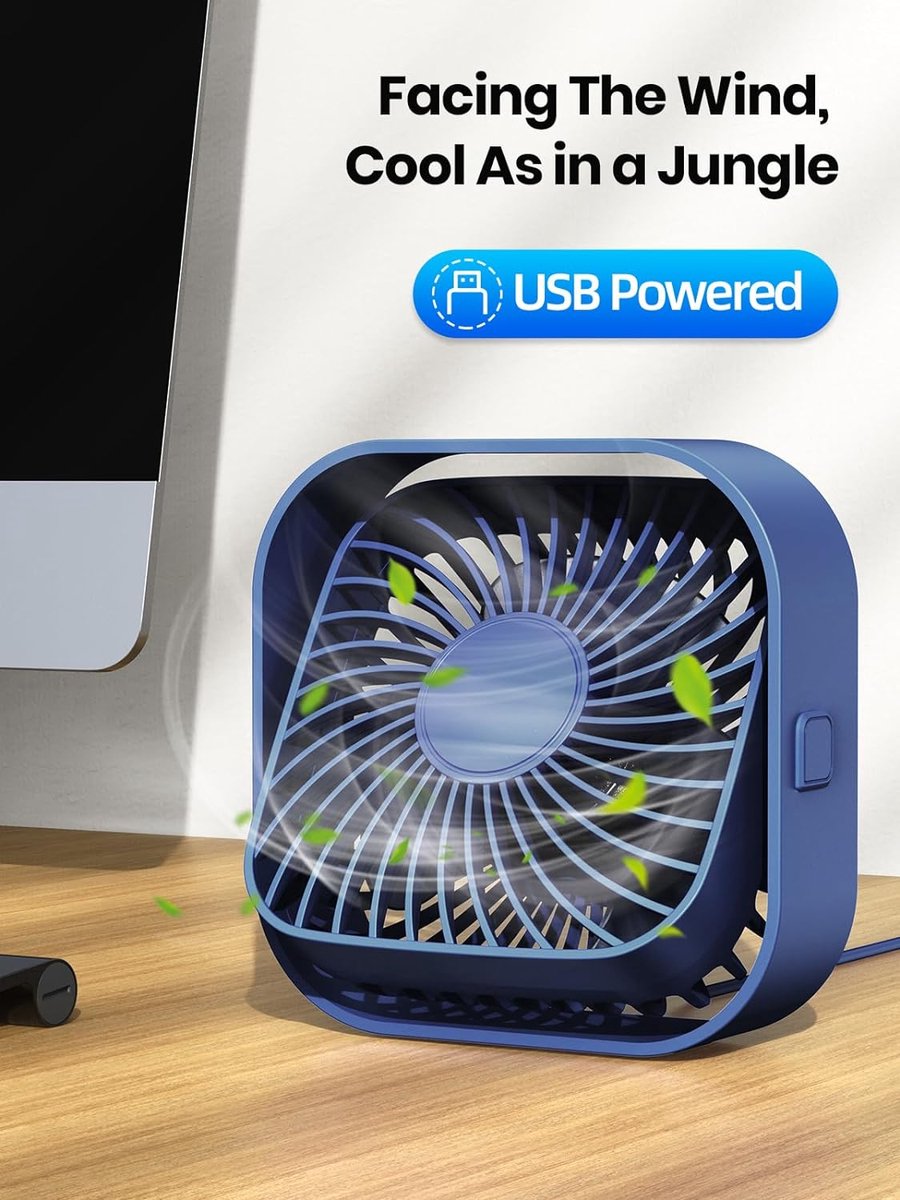 Mini ventilator - Ventilator USB – Bureau Ventilator - Tafelventilator – Stille Ventilator – Bed Ventilator- Aircooler - 360º