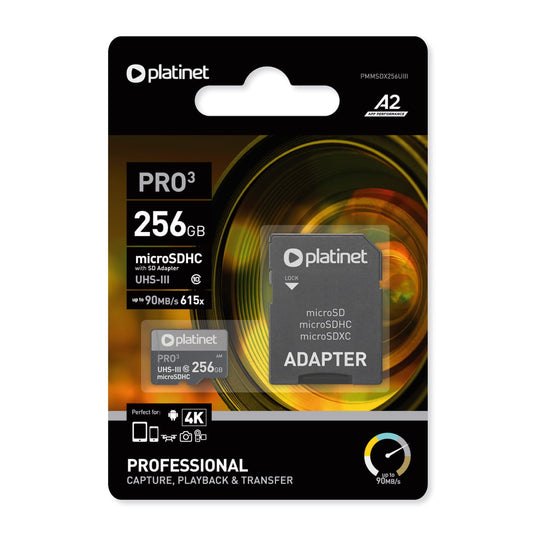 Platinet MicroSDHC Kaart inclusief Adapter - Class10 - 256GB