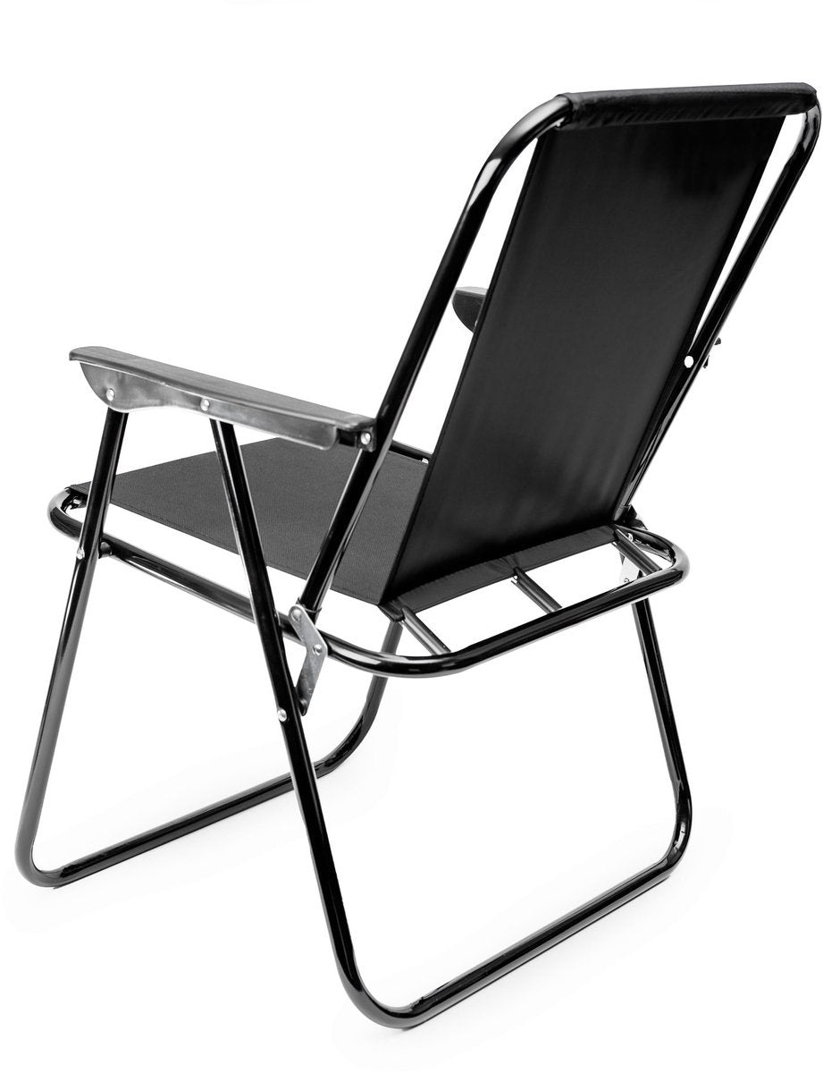 Platinet Opvouwbare Campingstoel - 52x44x75 cm - Tot 90kg - Zwart