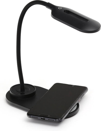 PLATINET PDL1930B LED bureaulamp 5W met ingebouwde 5W Qi draadloze oplader Zwart
