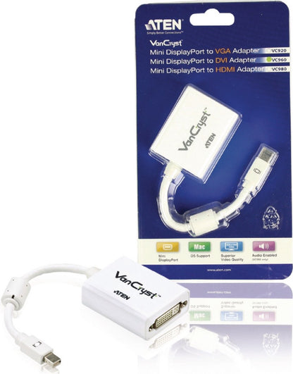 Aten AT-VC960 Mini Displayport naar DVI adapter - Wit