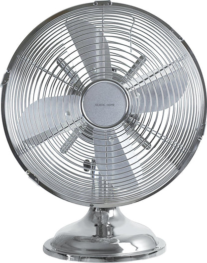 NORDIC HOME FT-560 Metalen tafelventilator met 3 snelheden - 30 mm - Zilver