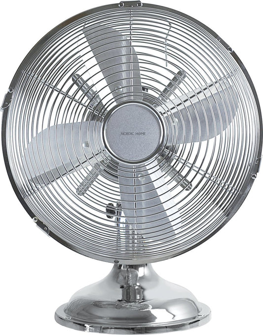 NORDIC HOME FT-560 Metalen tafelventilator met 3 snelheden - 30 mm - Zilver