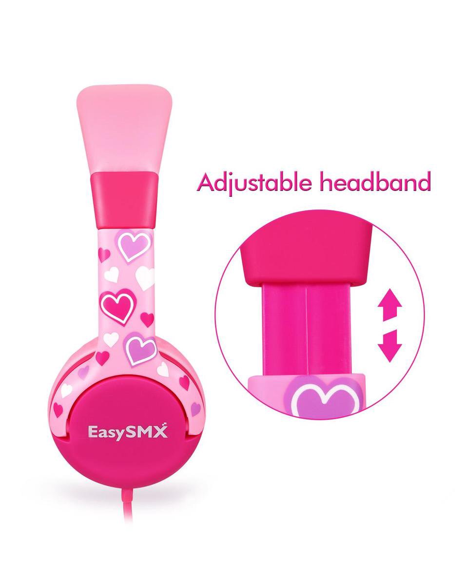 EasySMX KM-PINK, Kids Headphones with Volume Limit, Headphones for iPod, iPad, iPhone, Android and Mobile Phones, Pink