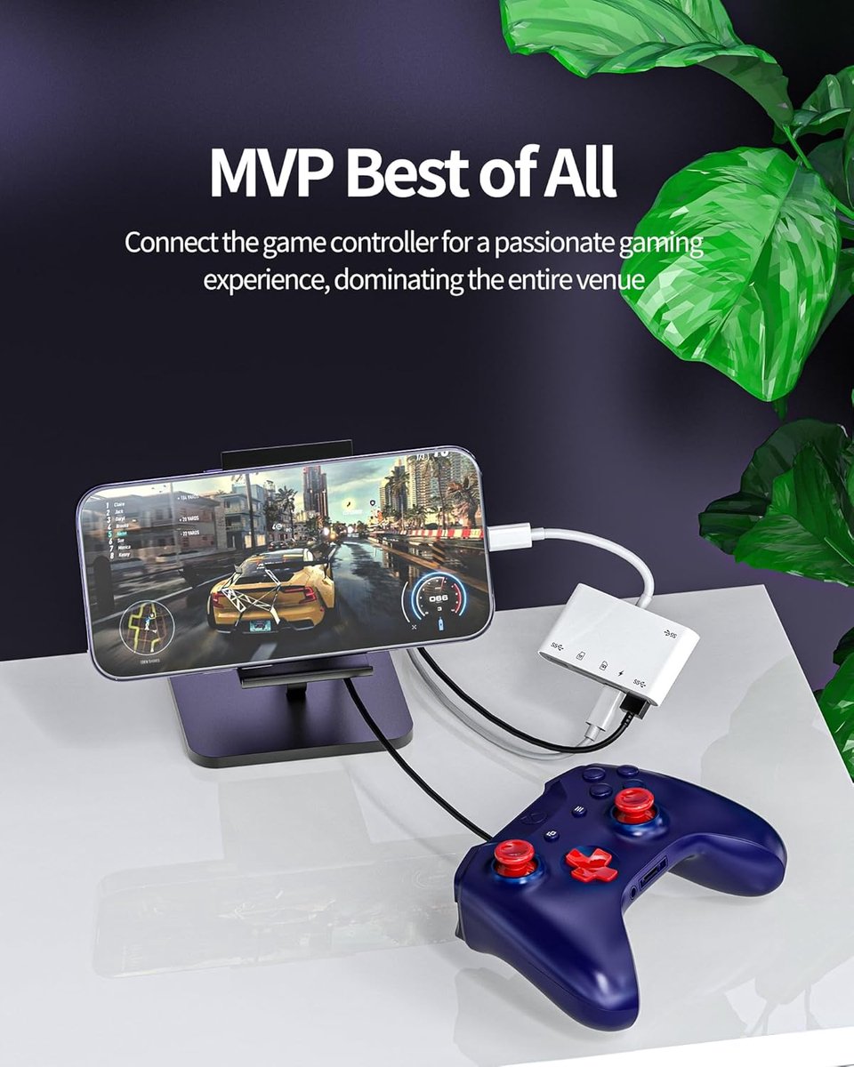 NÖRDIC Lightning Kaartlezer - 2x SD Slot, Micro-SD + 3x USB-A + Lightning Oplaadpoort – Geschikt voor telefoon, tablet en PC