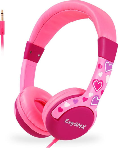 EasySMX KM-PINK, Kids Headphones with Volume Limit, Headphones for iPod, iPad, iPhone, Android and Mobile Phones, Pink