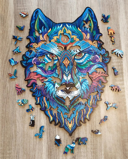 Mystery Wolf - houten puzzel - 25.3 x 20.3cm - 130 stuks