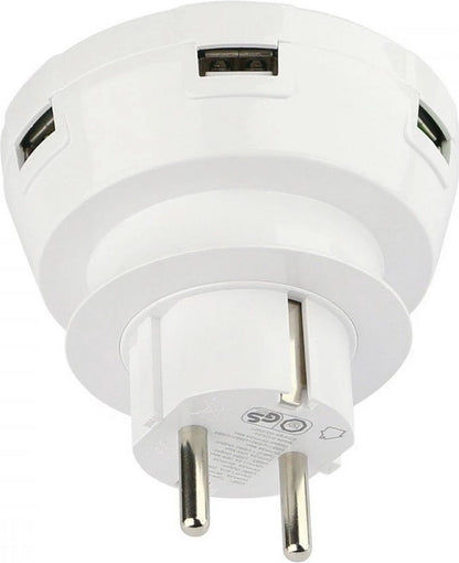 Fontastic 260742 Stopcontact - 4 in 1 - USB-A en USB-C - Snellader - Wit