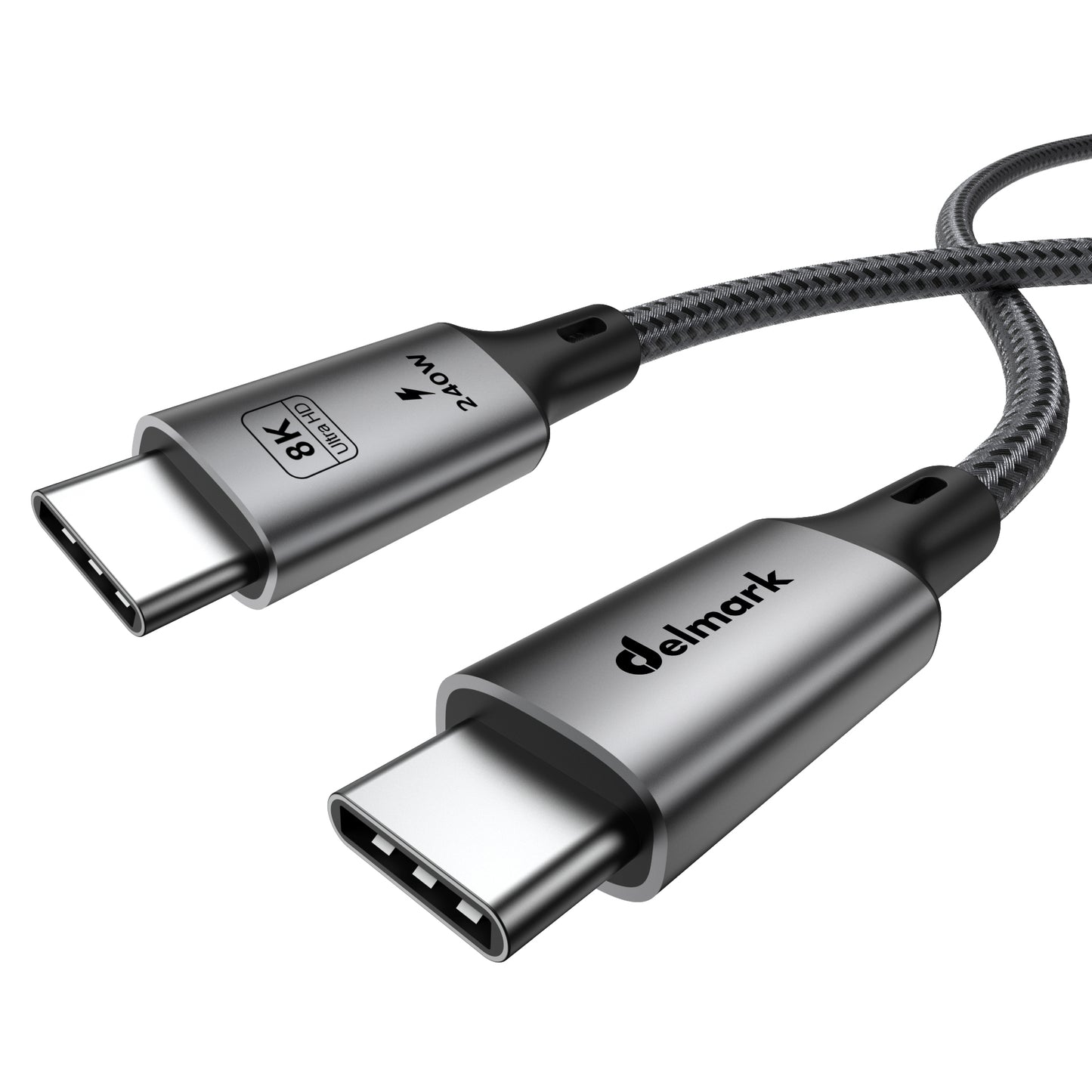 Delmark USB-C 4.0 Kabel - 1 meter- USB4 40Gbps, 8K Video, PD 240W - Fast Charging - Thunderbolt 3/4 Compatibel