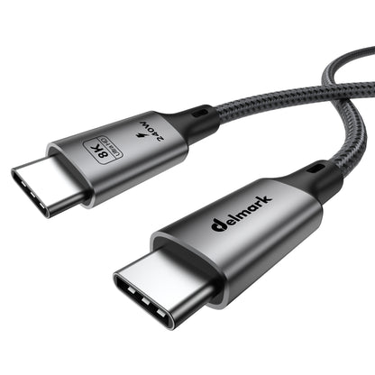 Delmark USB-C 4.0 Kabel - 1 meter- USB4 40Gbps, 8K Video, PD 240W - Fast Charging - Thunderbolt 3/4 Compatibel