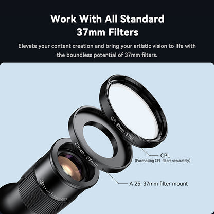 APEXEL 2-in-1 Smartphone Lens - Ultra HD - Telelens en Macrolens - Geschikt voor smartphones
