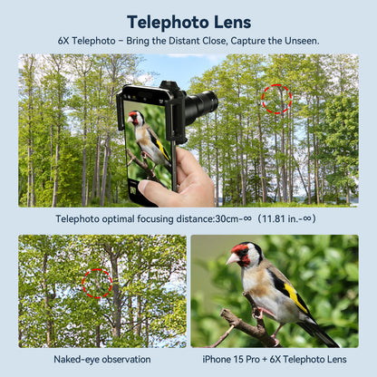 APEXEL 2-in-1 Smartphone Lens - Ultra HD - Telelens en Macrolens - Geschikt voor smartphones