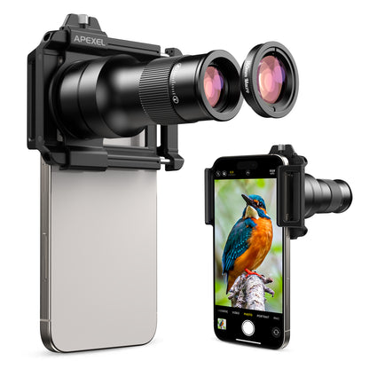 APEXEL 2-in-1 Smartphone Lens - Ultra HD - Telelens en Macrolens - Geschikt voor smartphones