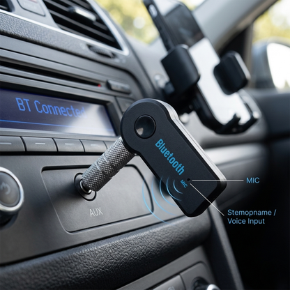 Delmark bluetooth receiver - BT 5.0 - 3.5mm audio jack - Ingebouwde Microfoon - AUX Draadloze Audio Adapter & Carkit