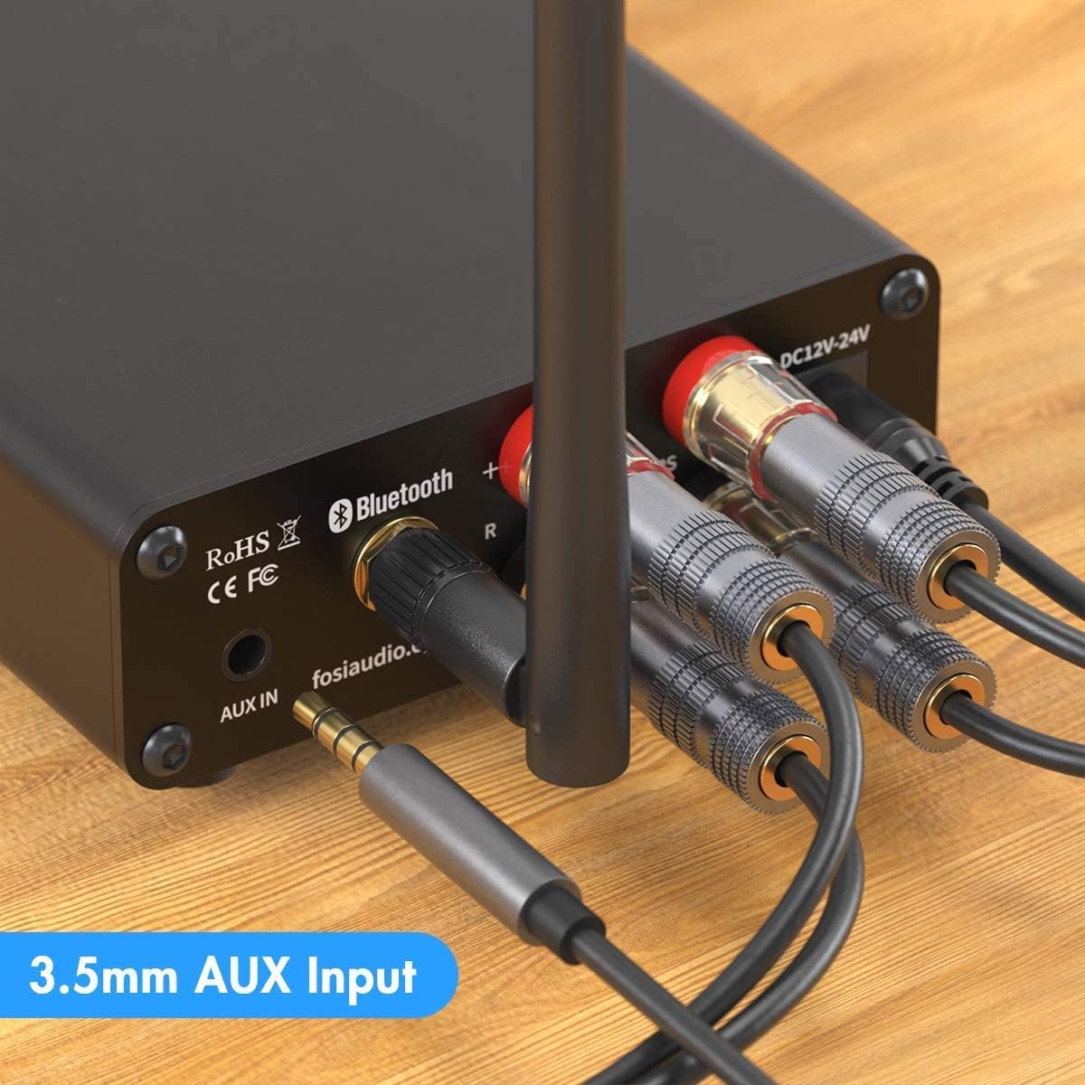 Fosi Audio Verterker - BT 5.0 - Luidspreker - audio versterker - Geschikt voor Laptop, Smartphone , Tablet, PC & mp3 Speler