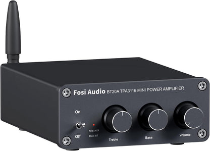 NÖRDIC Fosi Audio BT20A Audio Bluetooth 5.0 Versterker - 2x 100W - RCA - Smartphone, PC, Tablet - Hifi - Zwart