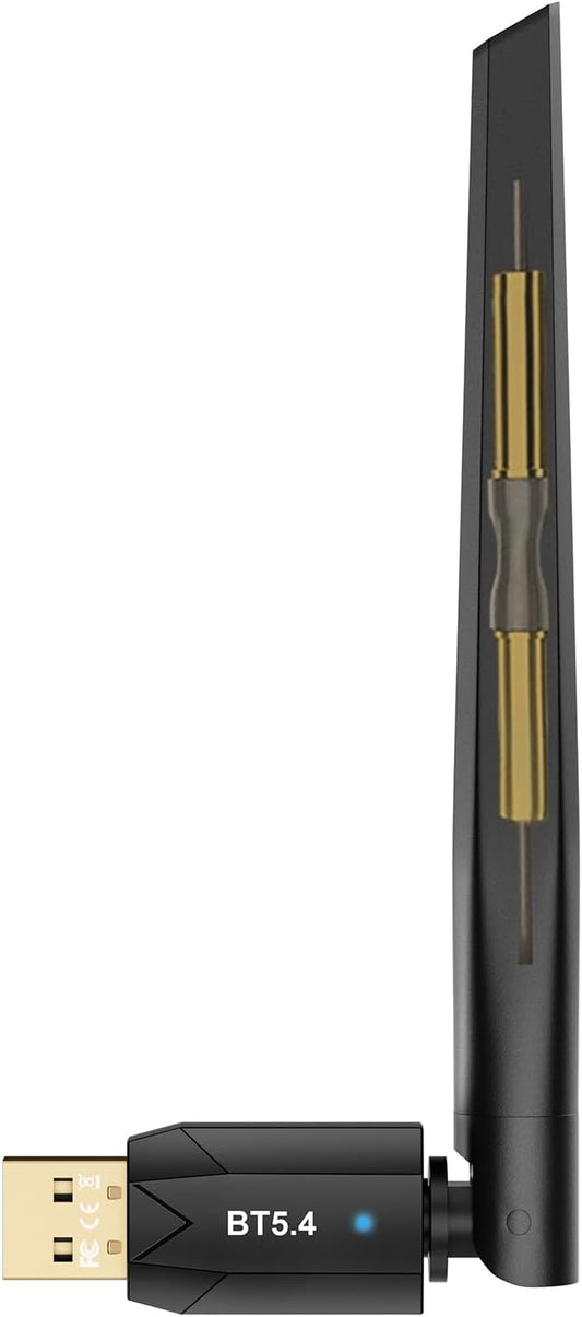 NÖRDIC USB Bluetooth Adapter 5.4 - Up to 150m - Suitable for PC Windows 11/10/8.1/7 - Bluetooth Dongle