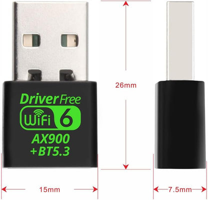 NÖRDIC USB Adapter - Bluetooth 5.3 - Geschikt voor PC & Laptop - WiFi 6 - Geschikt voor Windows 10/11 & Linux