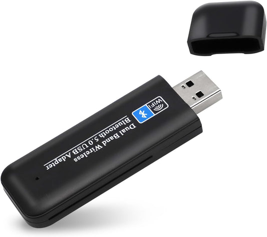 NÖRDIC USB Adapter - Bluetooth 5.0 - WiFi 6 - 1300 Mbps - Geschikt voor Windows 7/8/10/11 - USB3.0