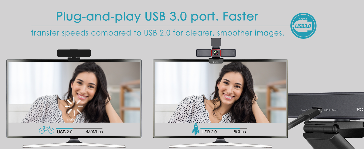 NÖRDIC Webcam voor PC - 4K Resolutie - 2160p - Webcam met Microfoon - Streaming Camera - Hoge Videokwaliteit