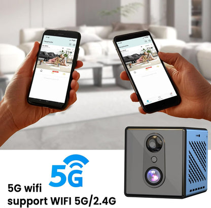 Nördic 4K Ultra HD Mini Beveiligingscamera – 5GHz WiFi – Bewegingsdetectie & Nachtzicht tot 10m – met App