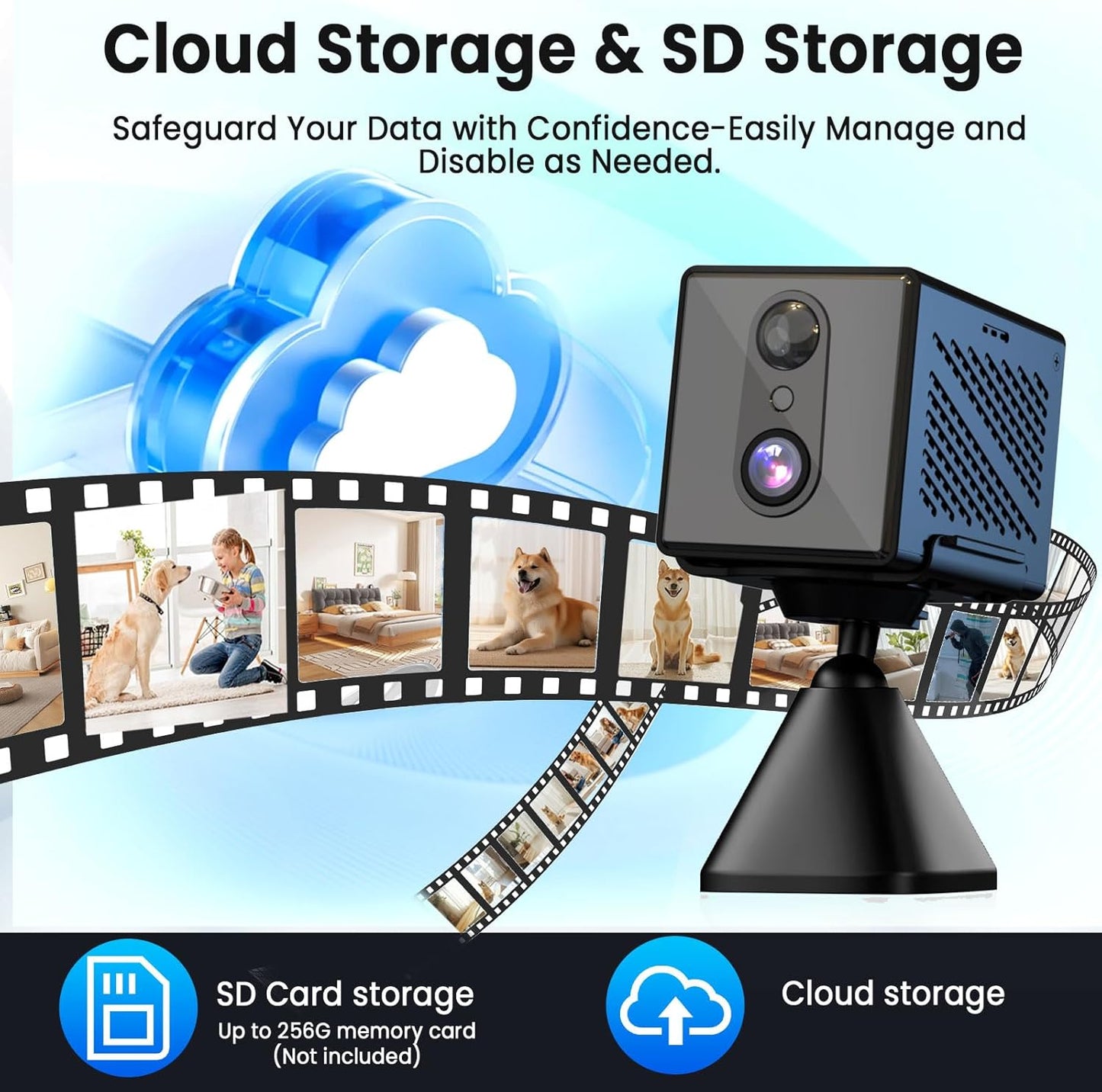 Nördic 4K Ultra HD Mini Beveiligingscamera – 5GHz WiFi – Bewegingsdetectie & Nachtzicht tot 10m – met App